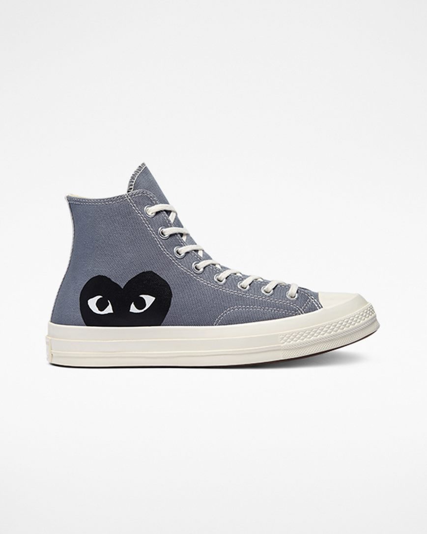 Tenisky Vysoke Converse x Comme des Garçons PLAY Chuck 70 Panske Siva Čierne | SK IANXB2